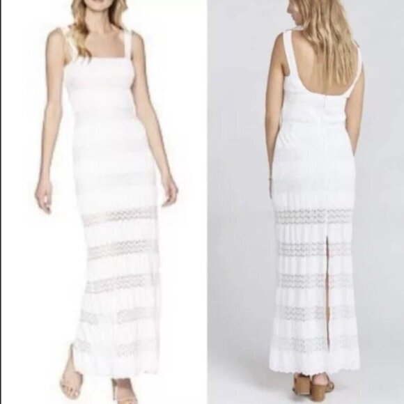 Show Me Your MuMu Dresses & Skirts - Show Me Your Mumu Harlow White Lace Maxi Dress Bridal Travel Sexy Long Lined